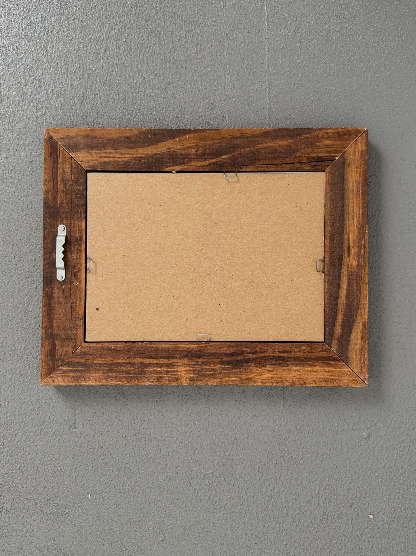 Vintage 5x7 Wood Frame w/ Cowboy & Horse Print