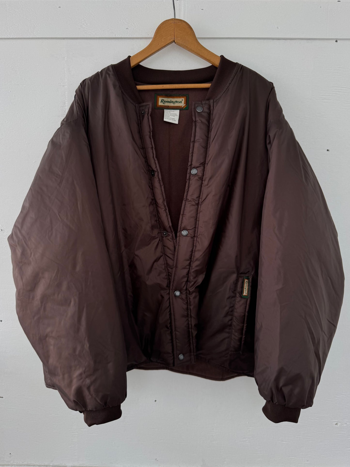 Vintage Brown Remington Hunting Bomber Puffer Jacket