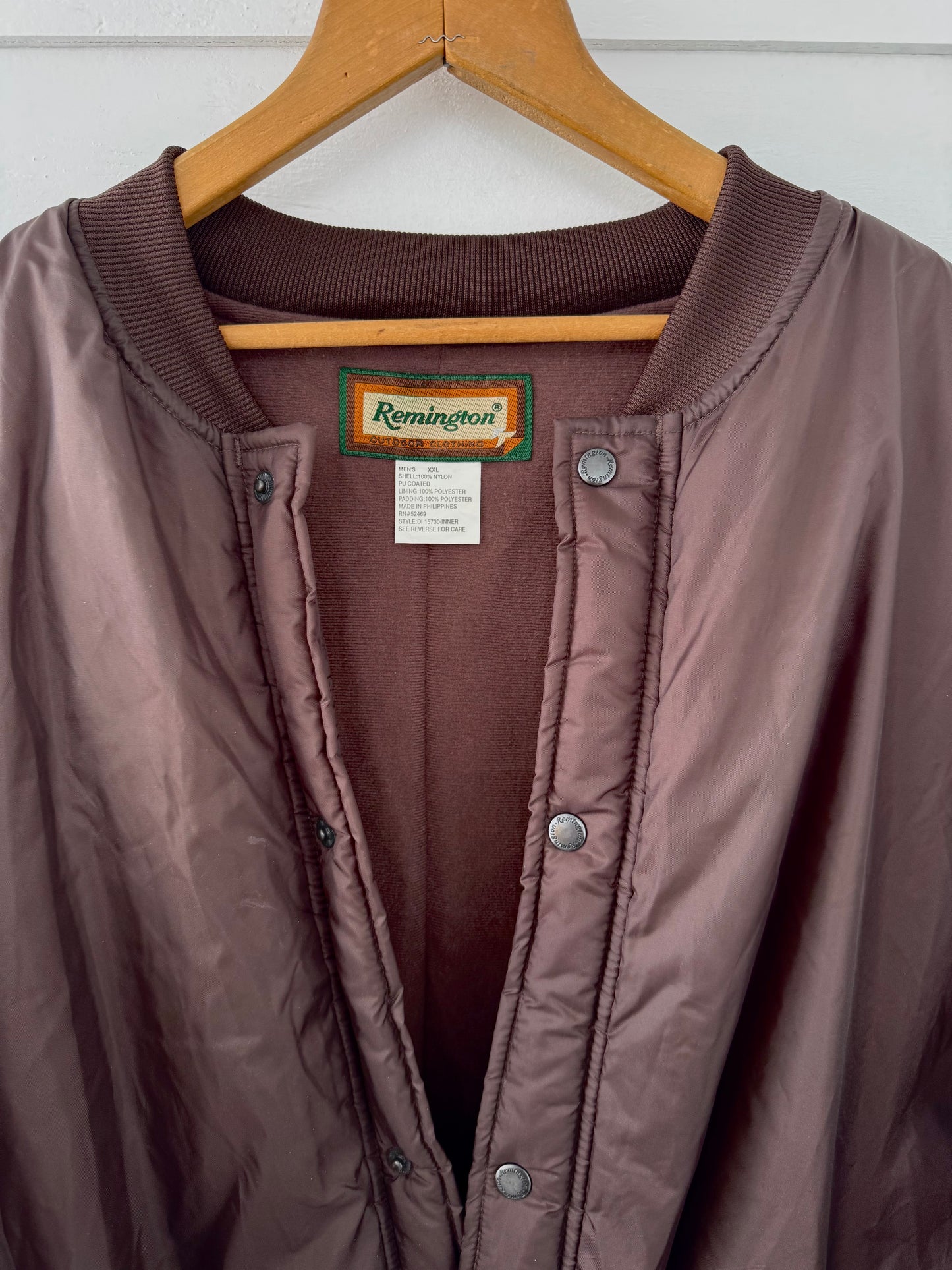 Vintage Brown Remington Hunting Bomber Puffer Jacket