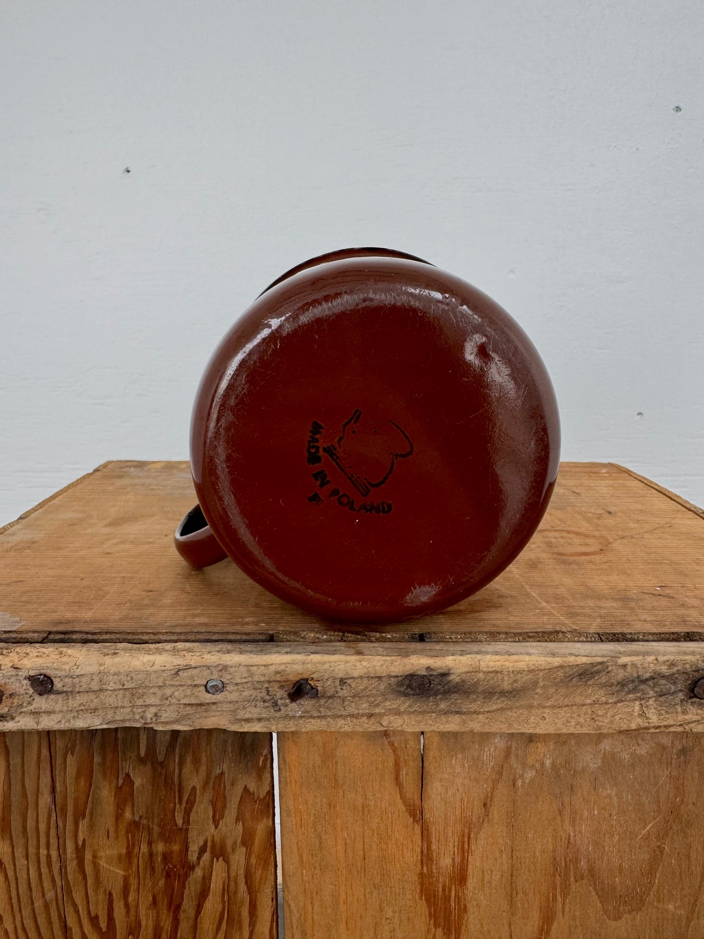 Vintage Brown Large Enamel Mug