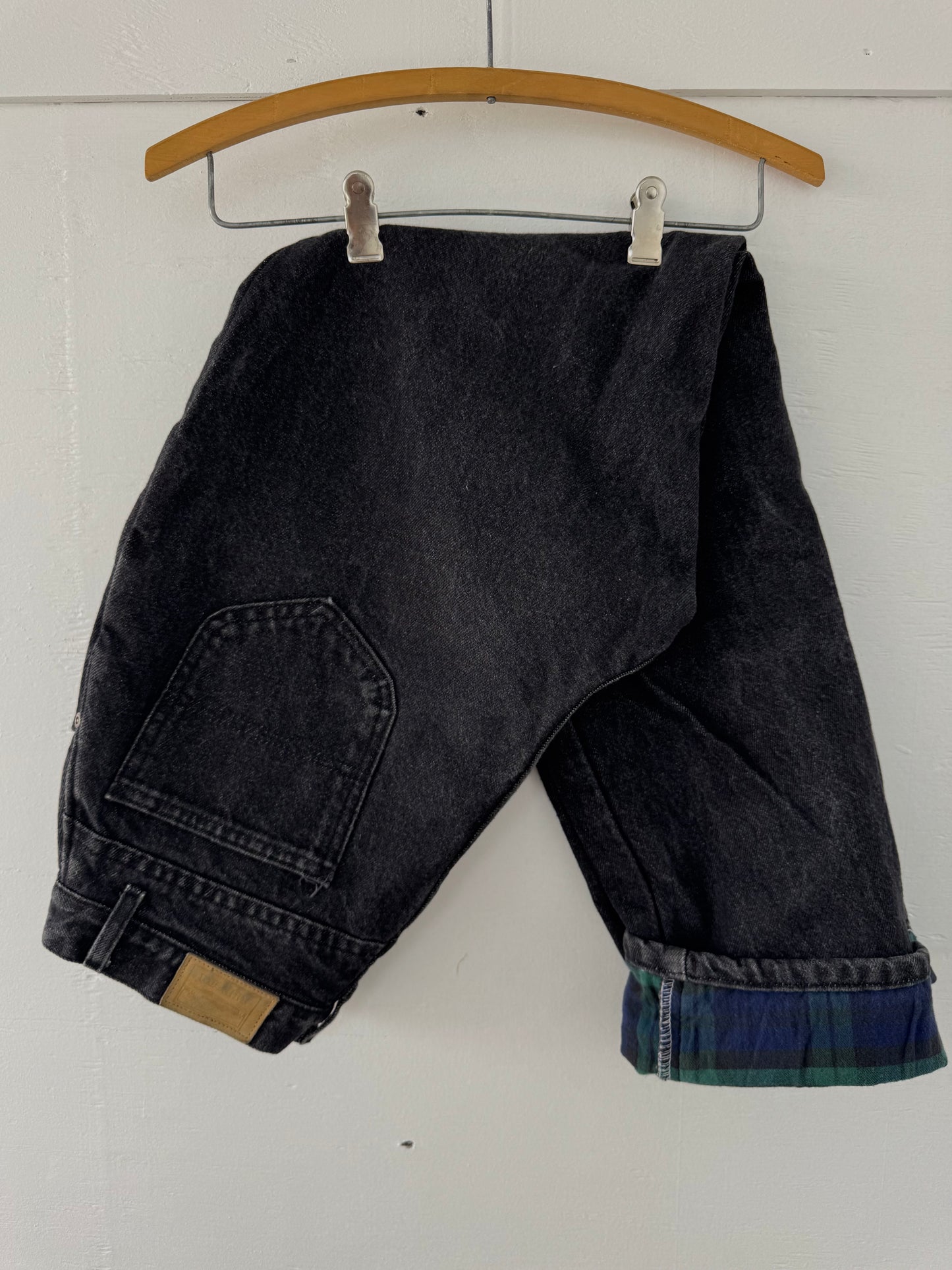 Vintage L.L Bean Flannel Lined Faded Black Denim Jeans