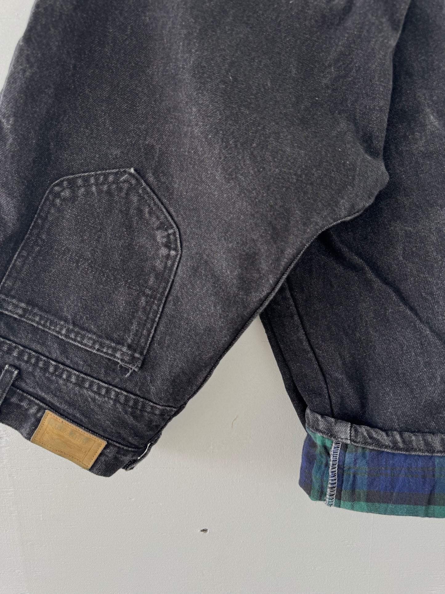 Vintage L.L Bean Flannel Lined Faded Black Denim Jeans